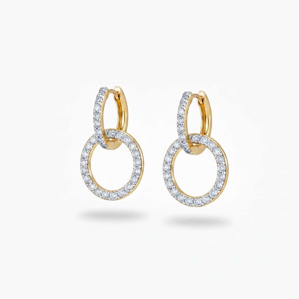 Crystal double hoop earrings