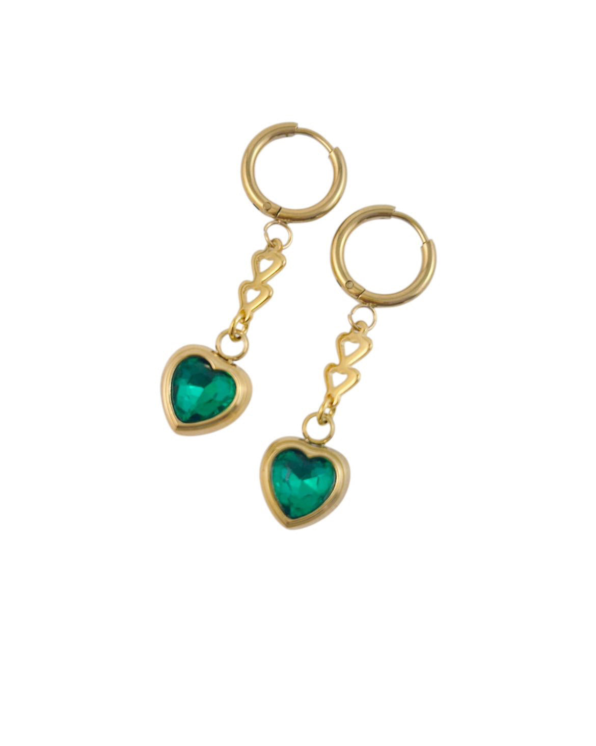 Crystal Heart Drop Earrings