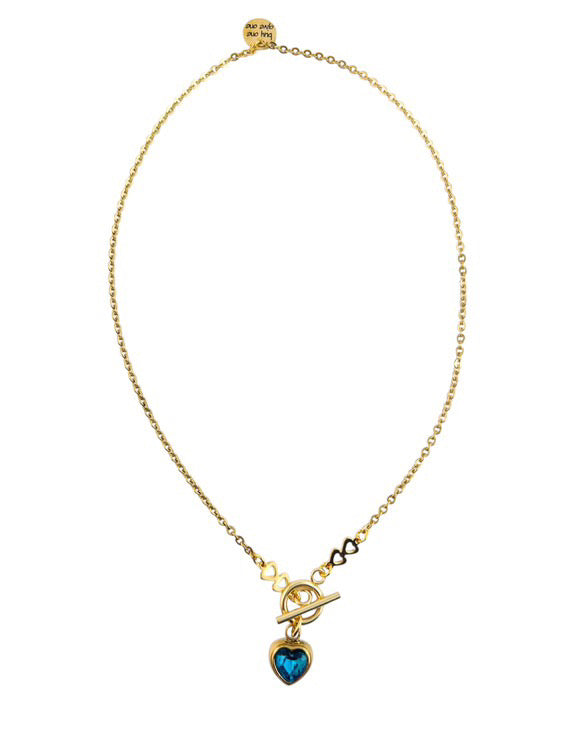 Crystal Heart Toggle Necklace