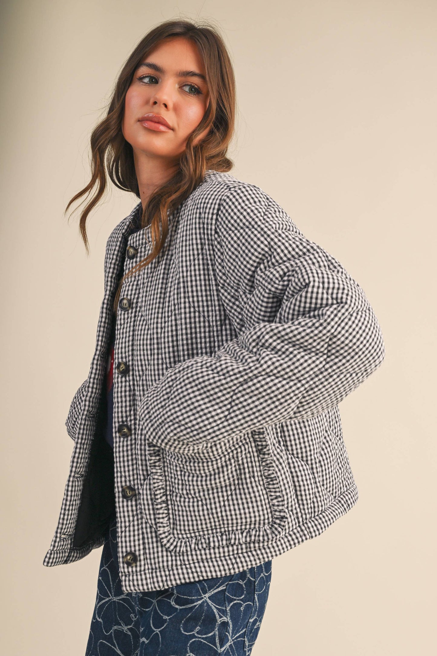 Chilton Gingham Button Up Jacket
