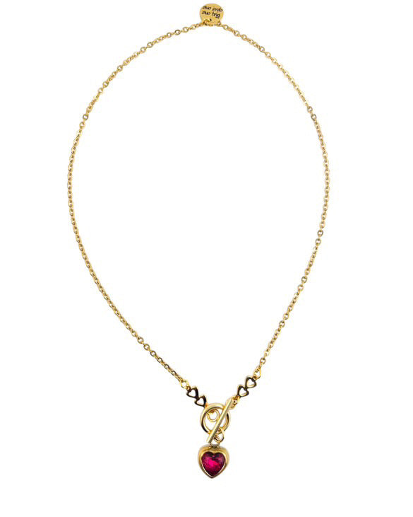 Crystal Heart Toggle Necklace