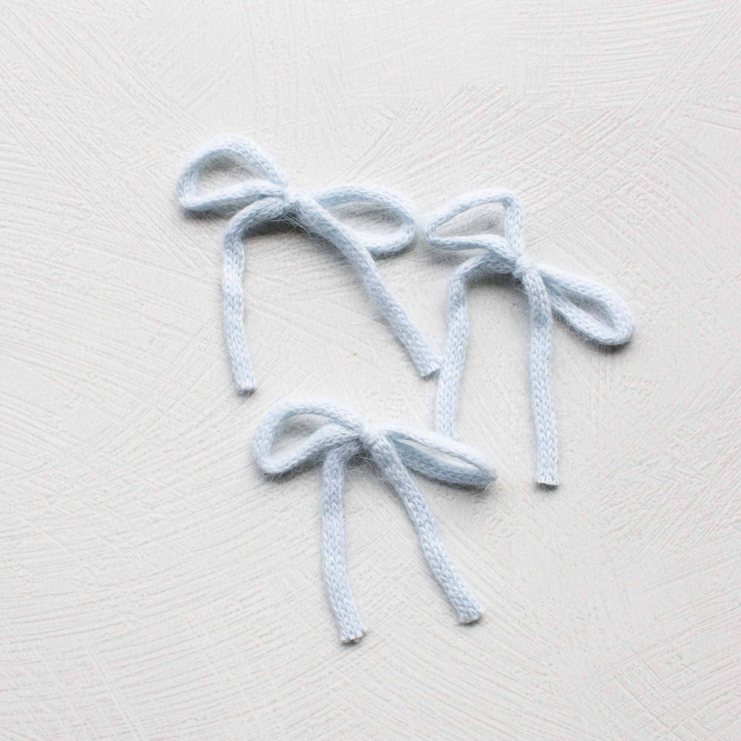 Angora Knit Ribbon Hair Bow Pin Set