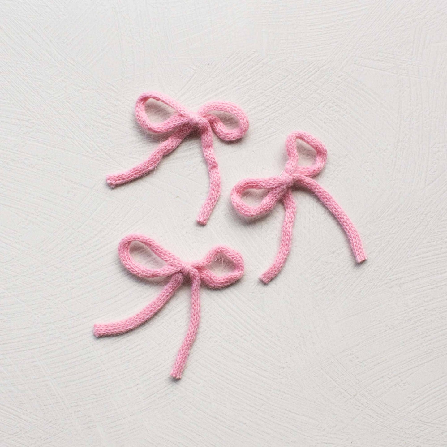Angora Knit Ribbon Hair Bow Pin Set