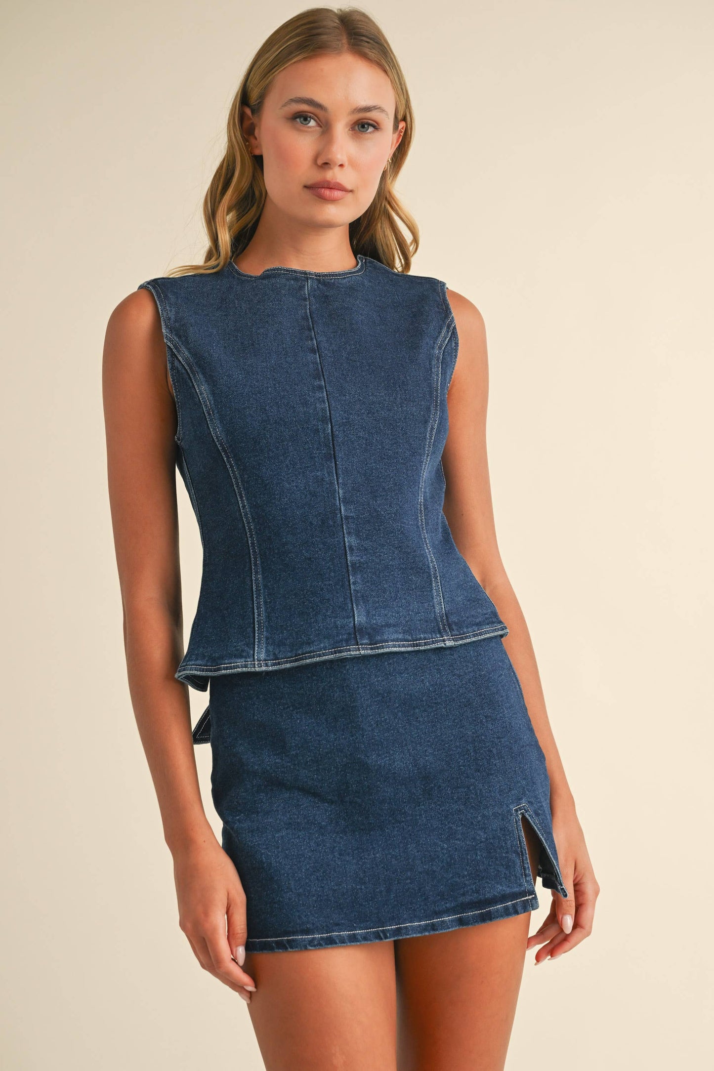 Elizabeth Two Piece Denim Mini Set