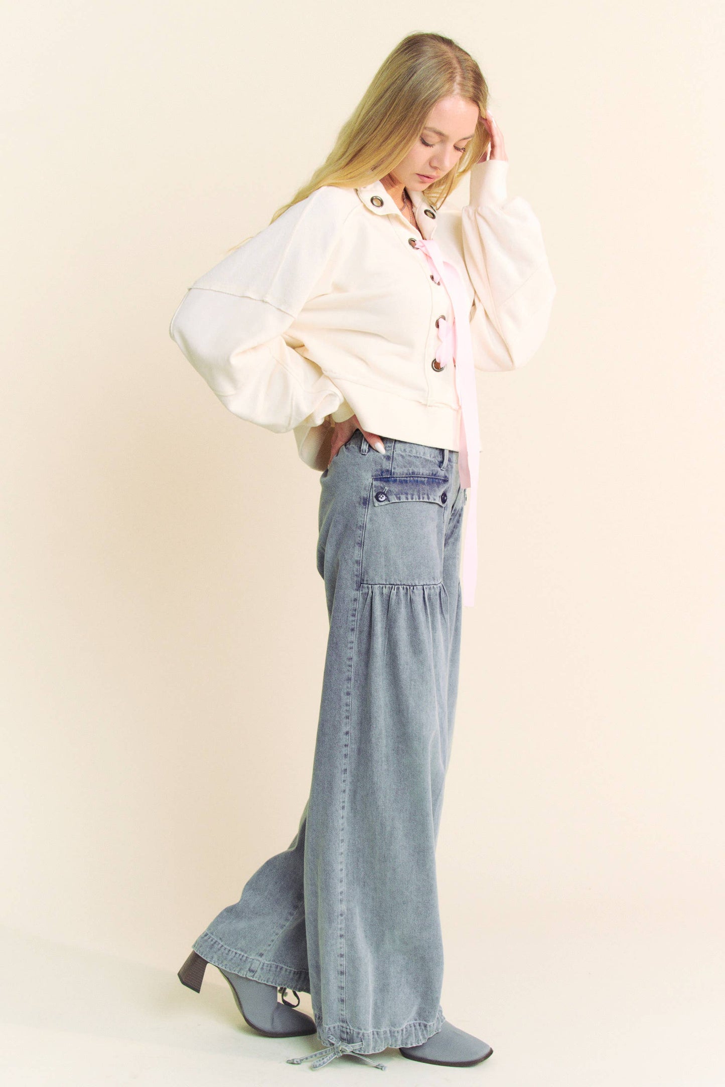 Loral Lace Up Sweatshirt