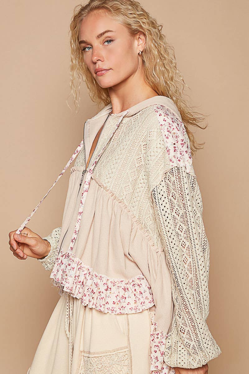 Isabelle Crochet Zip Up Hoodies