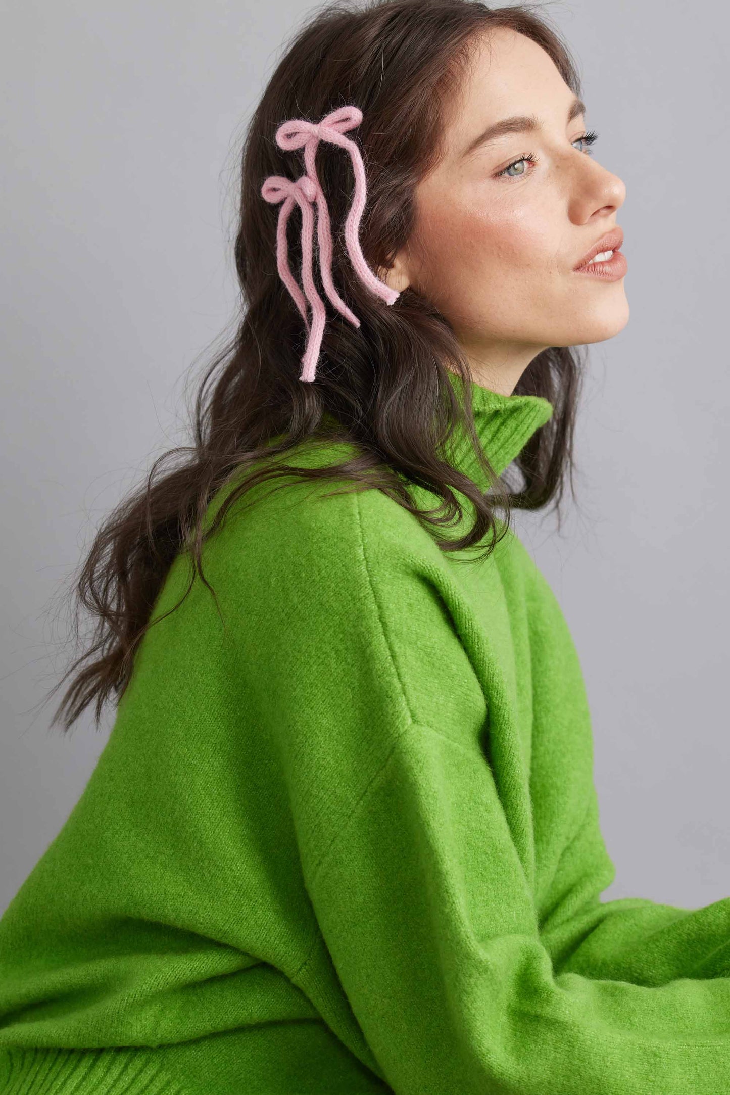 Angora Knit Hair Bows