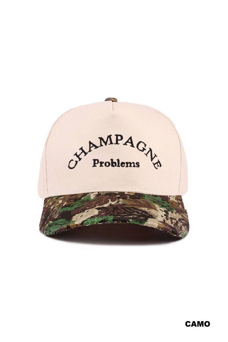 Champagne Problems Two Tone Camo Trucker Hat