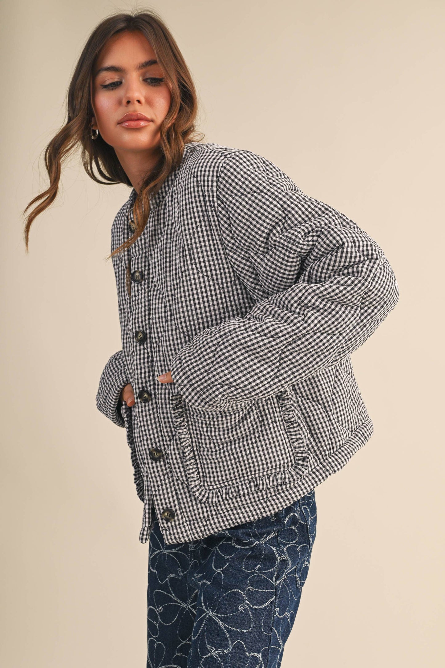 Chilton Gingham Button Up Jacket