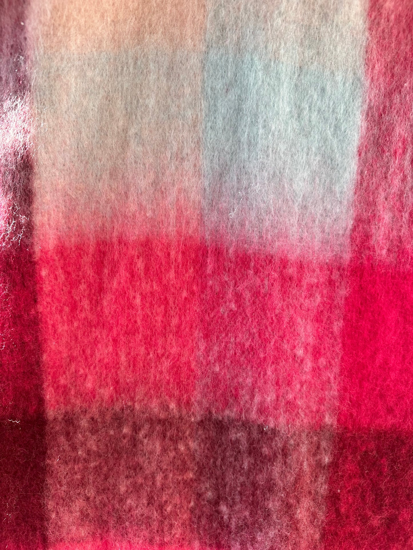 Ella Blanket Scarf- Raspberry Plaid