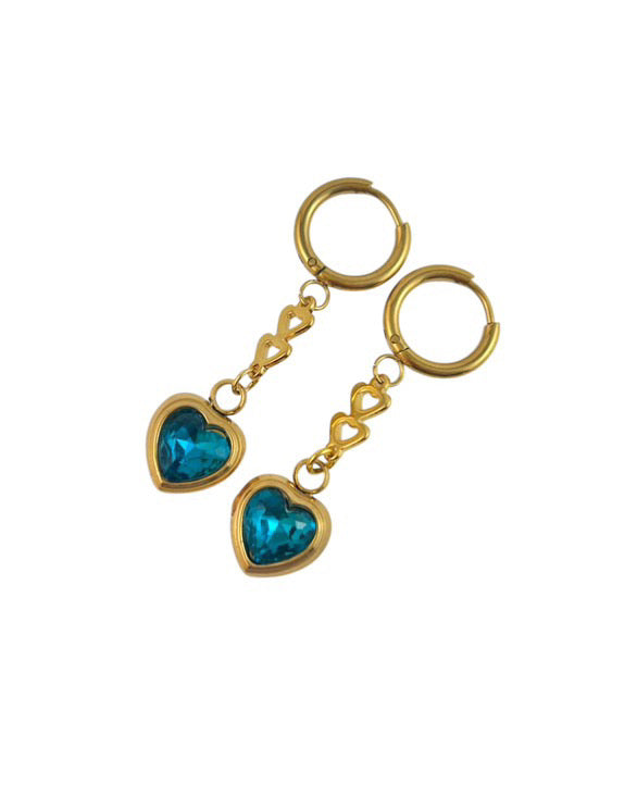 Crystal Heart Drop Earrings