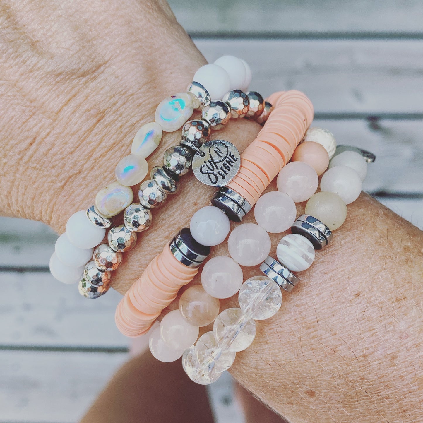 Mystic Moonstone & Jade Bracelet