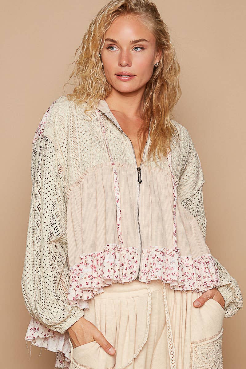 Isabelle Crochet Zip Up Hoodies
