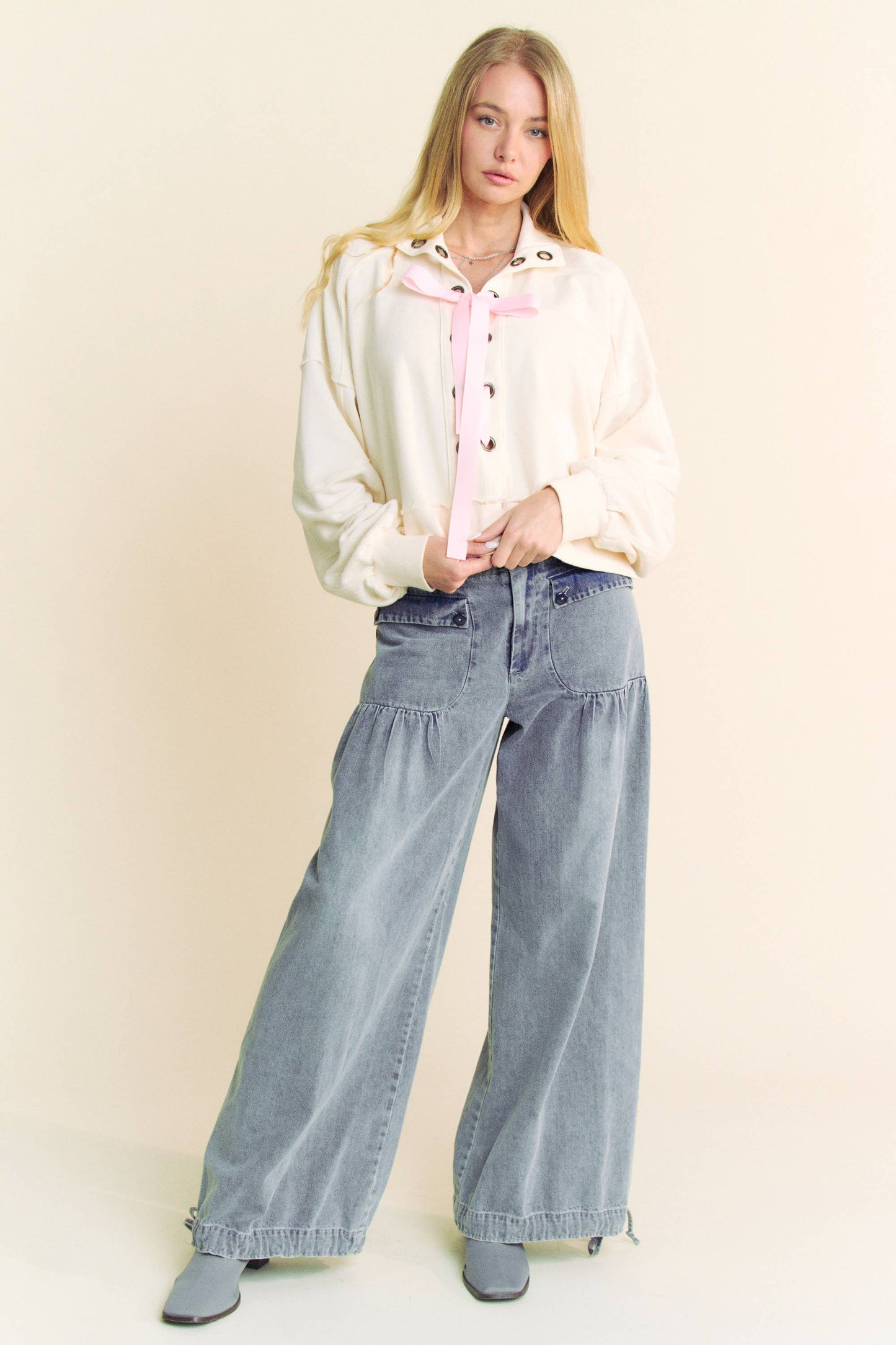 Loral Lace Up Sweatshirt