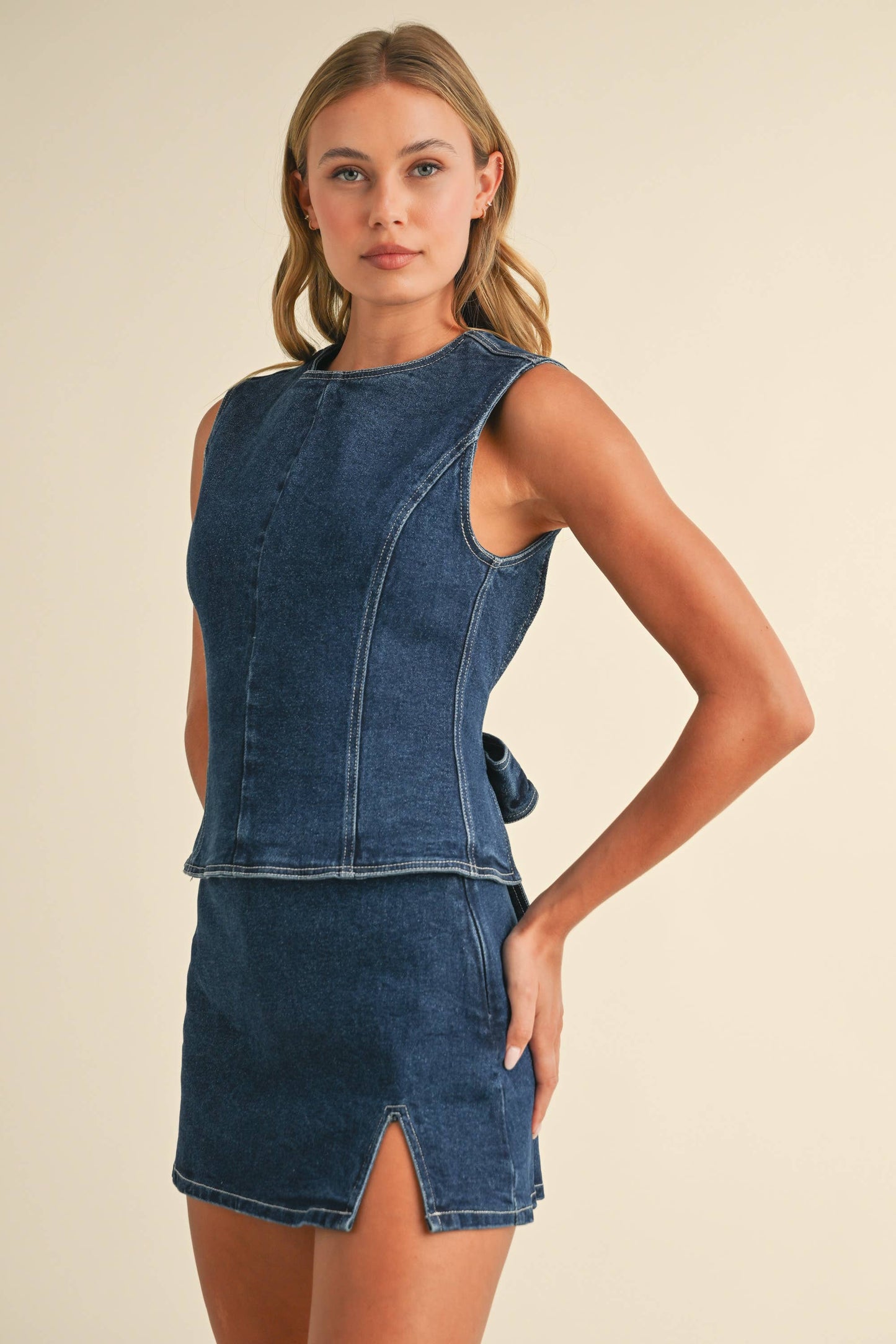 Elizabeth Two Piece Denim Mini Set