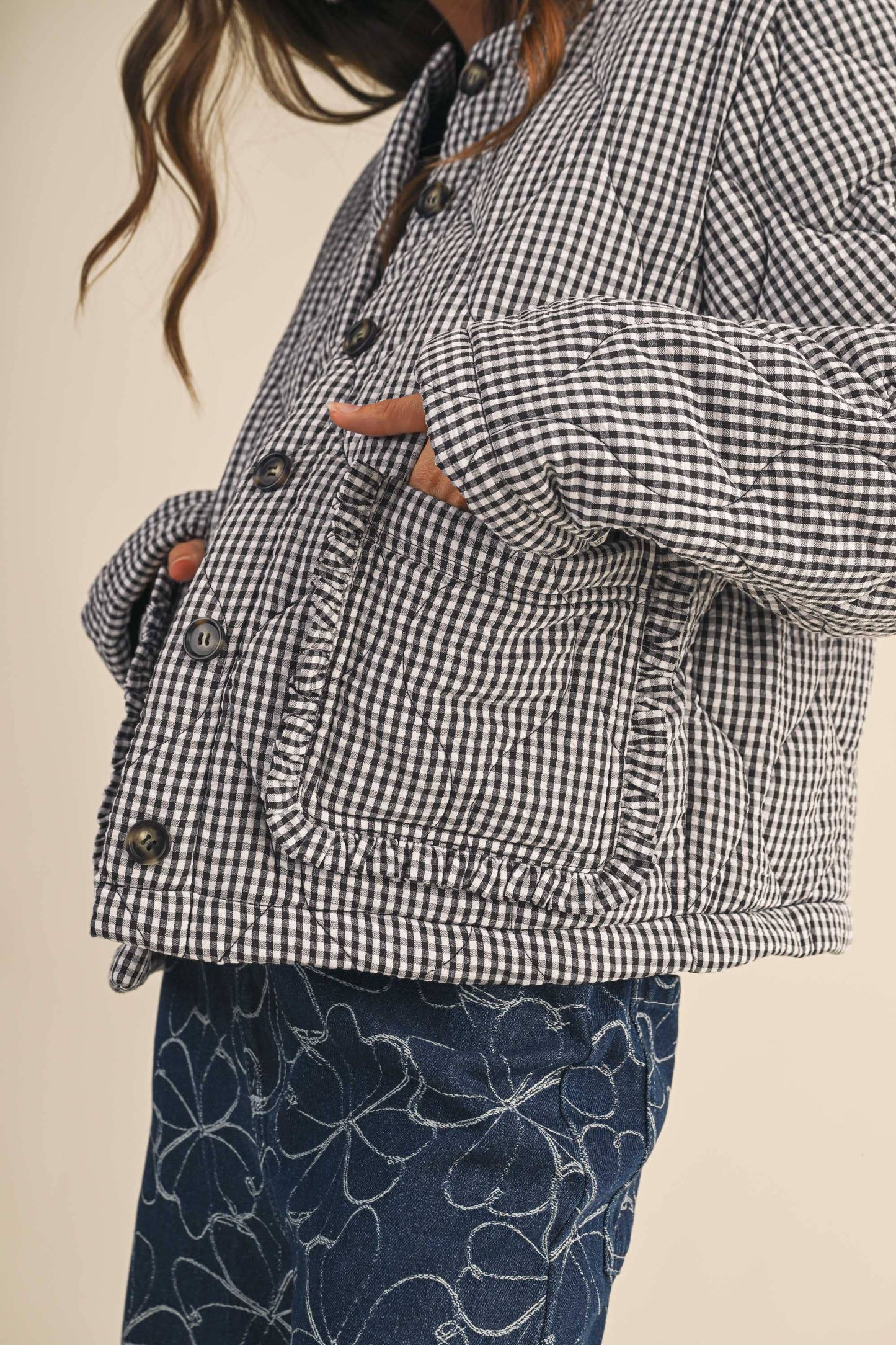 Chilton Gingham Button Up Jacket