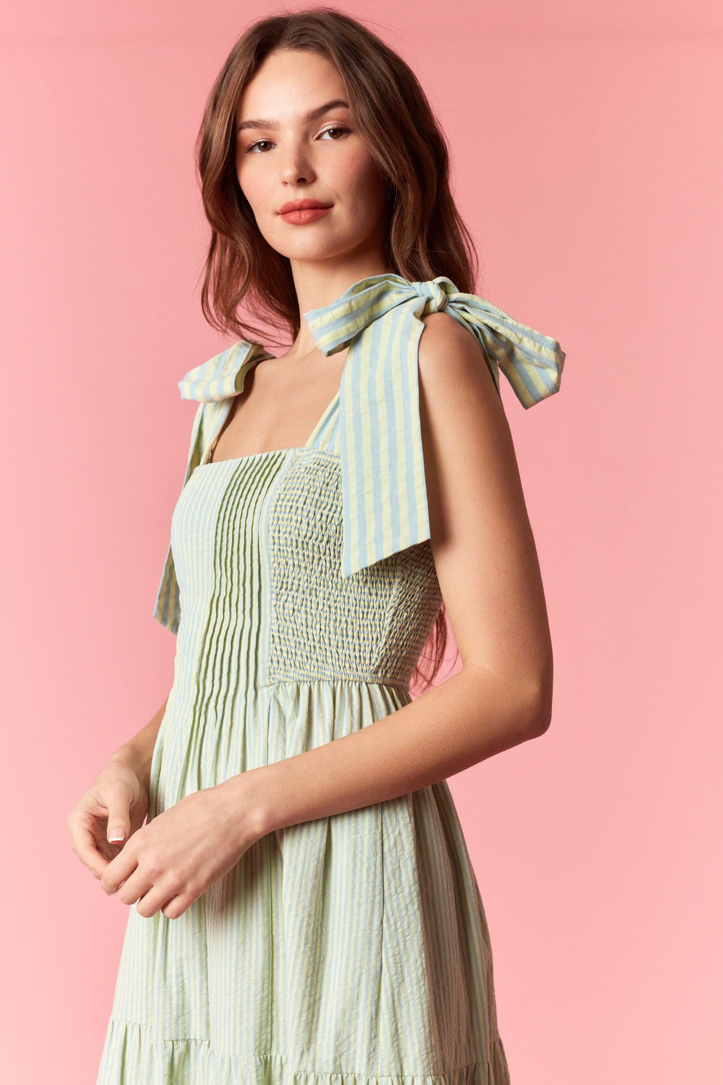 Matcha Striped Maxi Dress