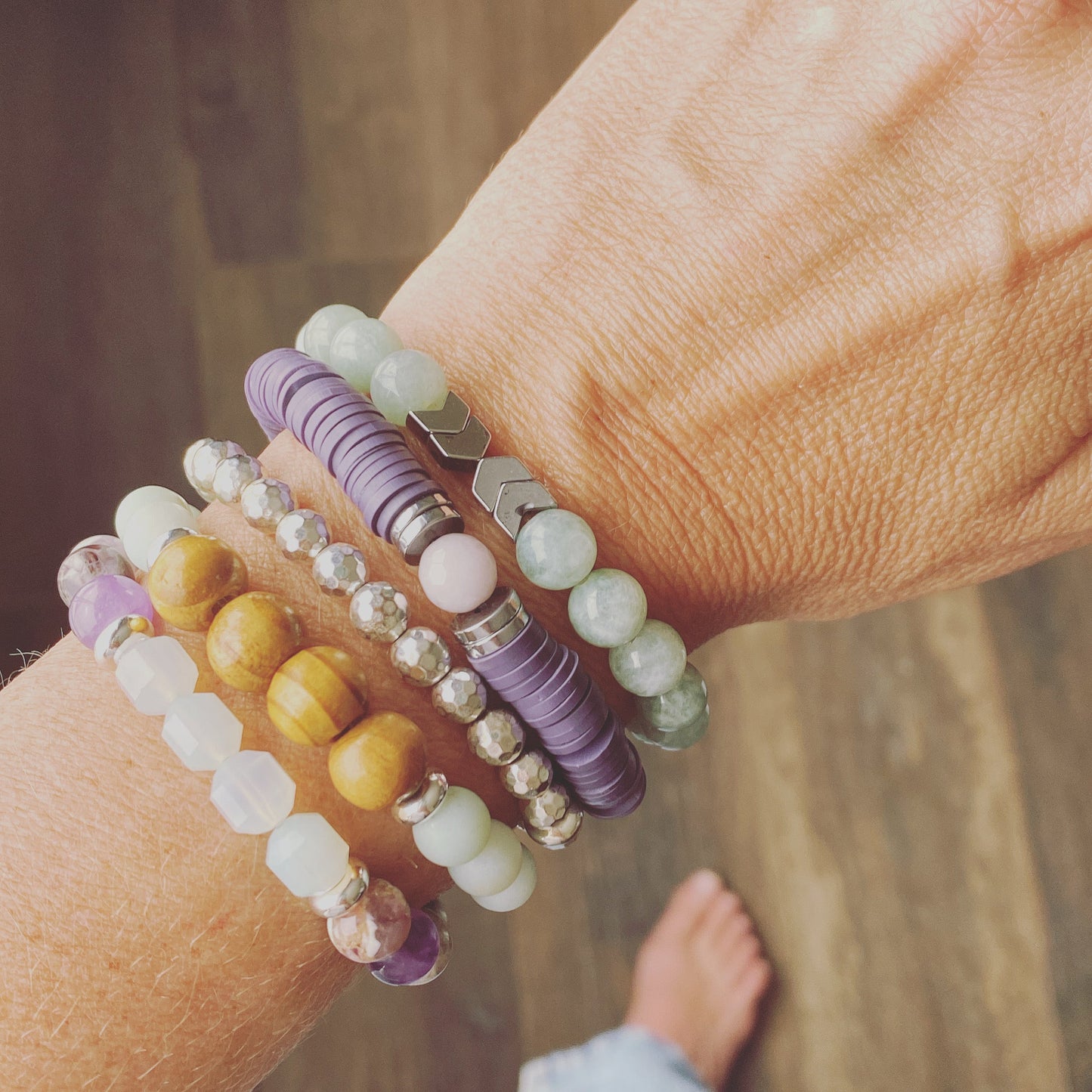 Chevron Amethyst Bracelet