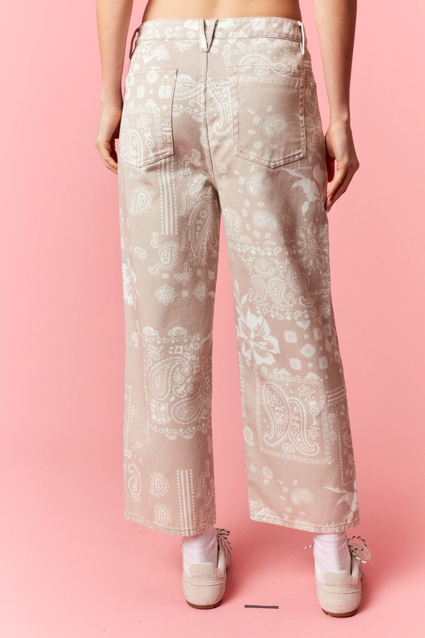 Hibiscus Paisley Cropped Denim