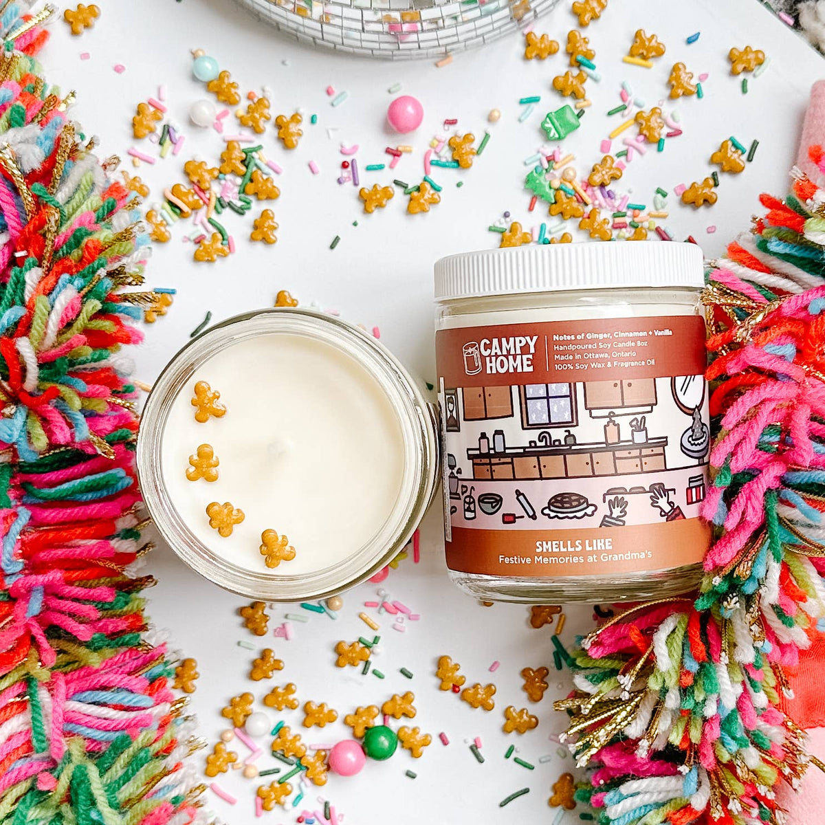 Ginger, cinnamon, vanilla Holiday candle.