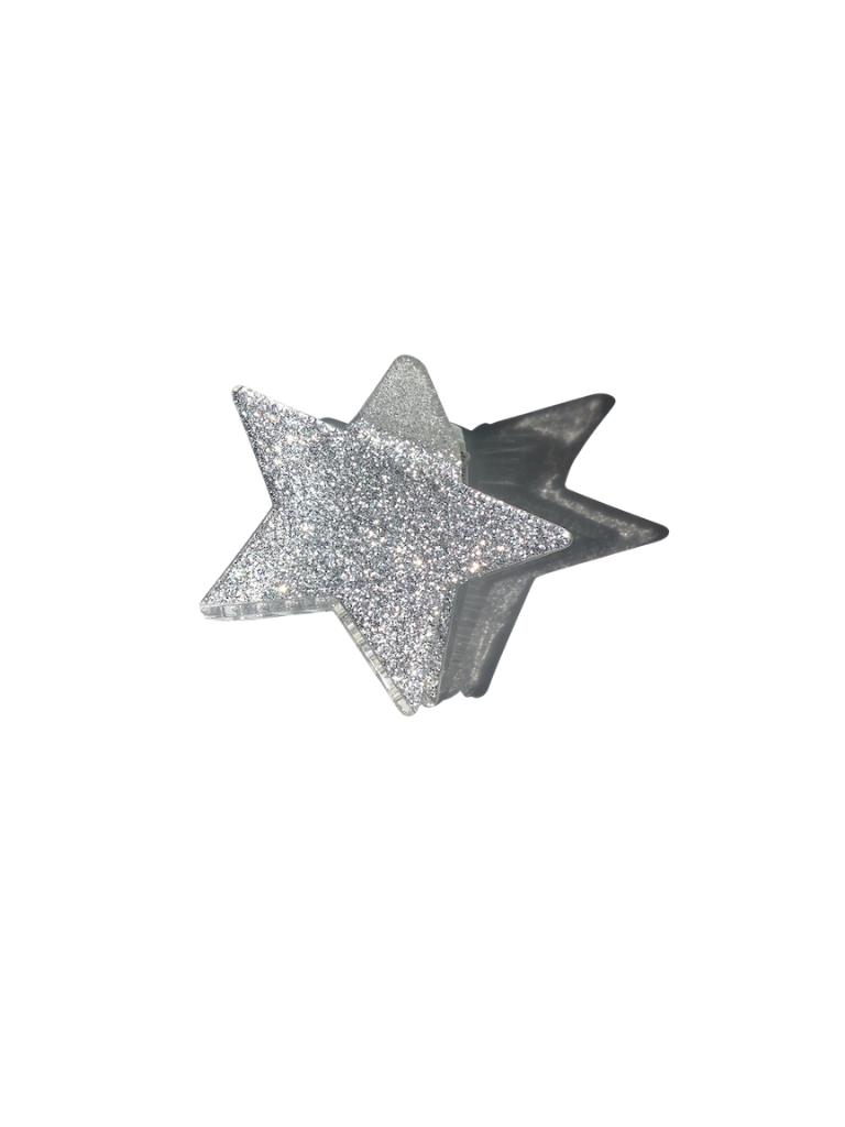 Big Star Glitter Claw Hair Clip: Pink