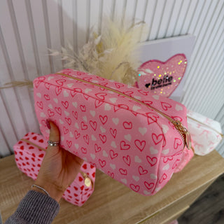 Hearts Washable Make Up Bag