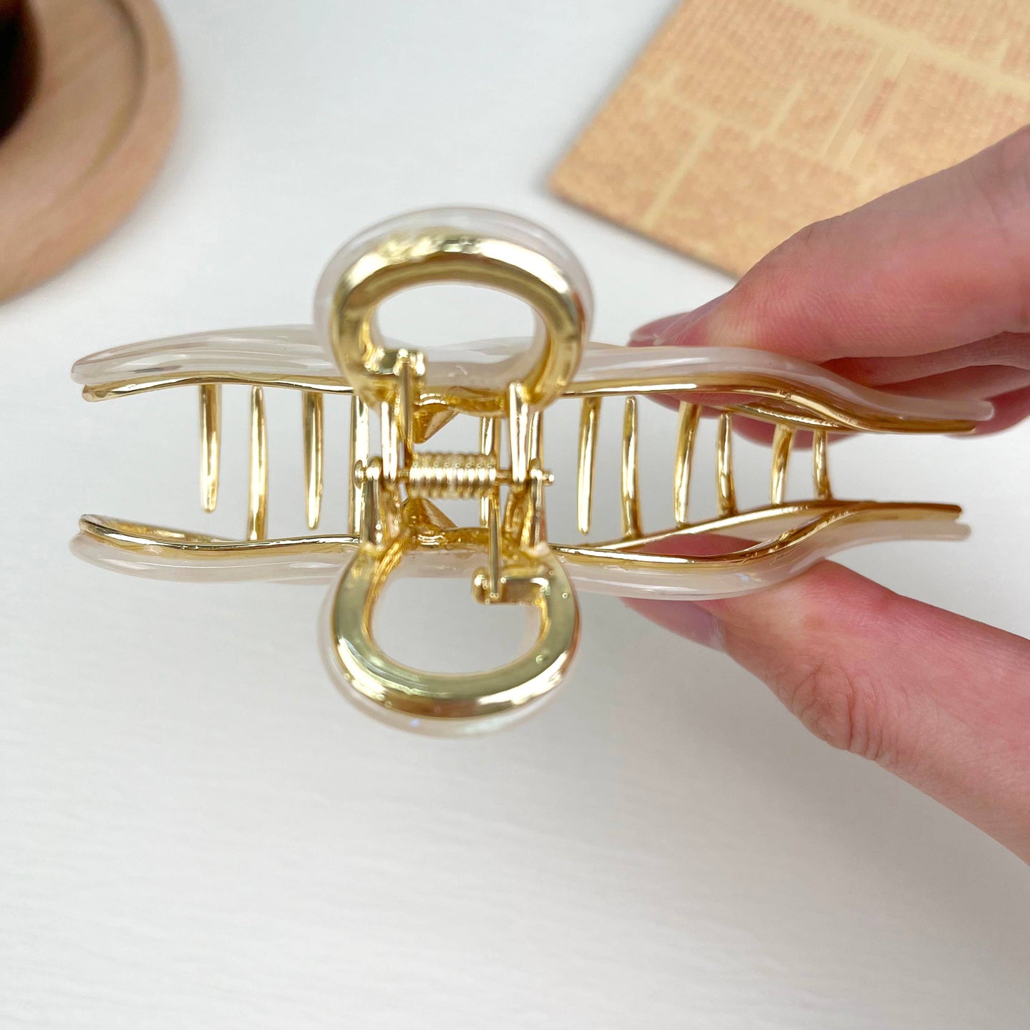 White Bow Hair Clip
