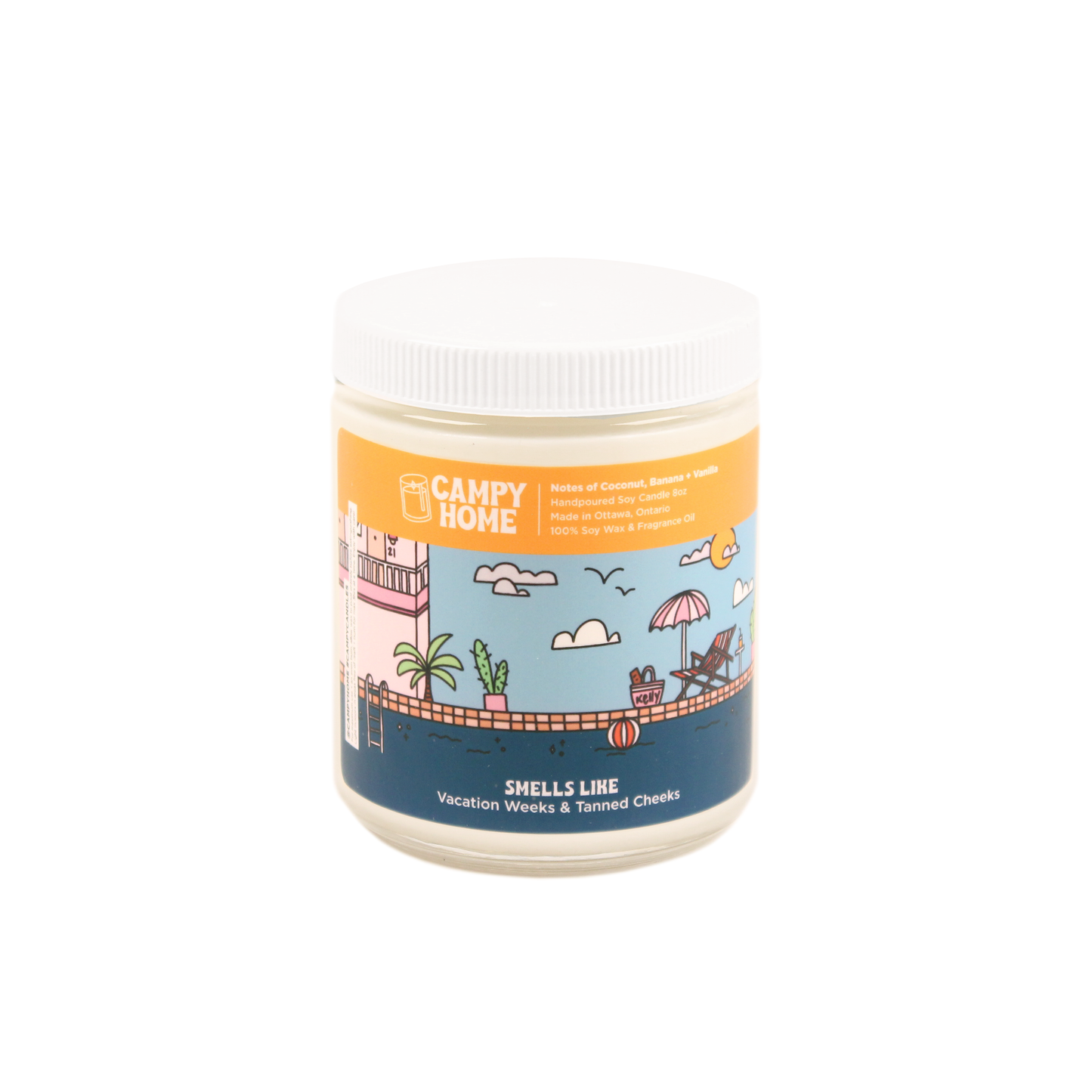 Vacation Weeks & Tanned Cheeks - gift, sun bum, candle,