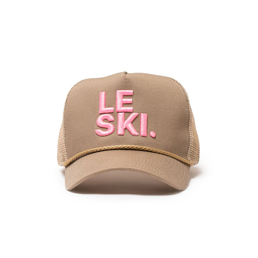 Le SKI Trucker Hat - Beige and Pink