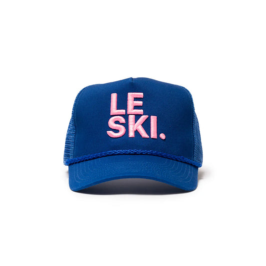 Le SKI Trucker Hat - Royal Blue and Pink
