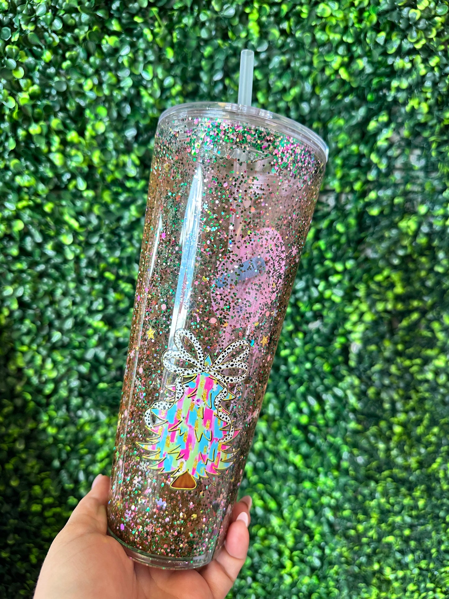 Dots and Baubles Holiday Glitter Tumblers