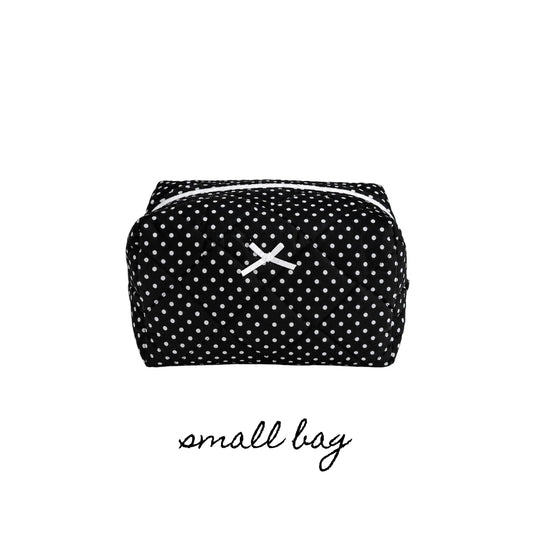 SMALL MAKEUP BAG - BLACK POLKADOT