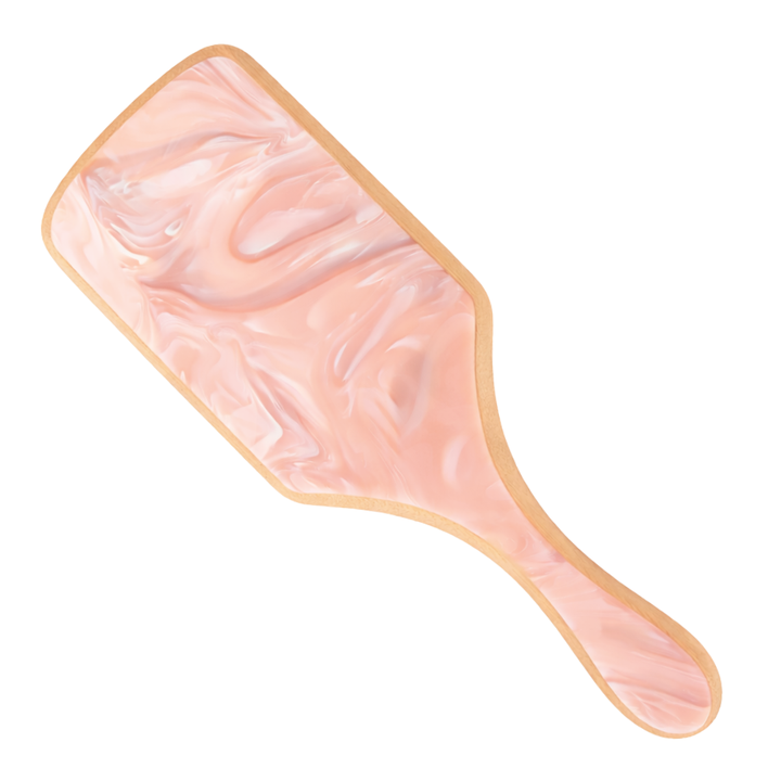 BAMBOO PADDLE BRUSH WITH BOAR BRISTLES - PINK CHIFFON