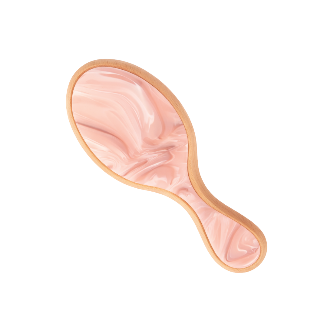 SMALL POCKET BAMBOO BOAR BRUSH - PINK CHIFFON