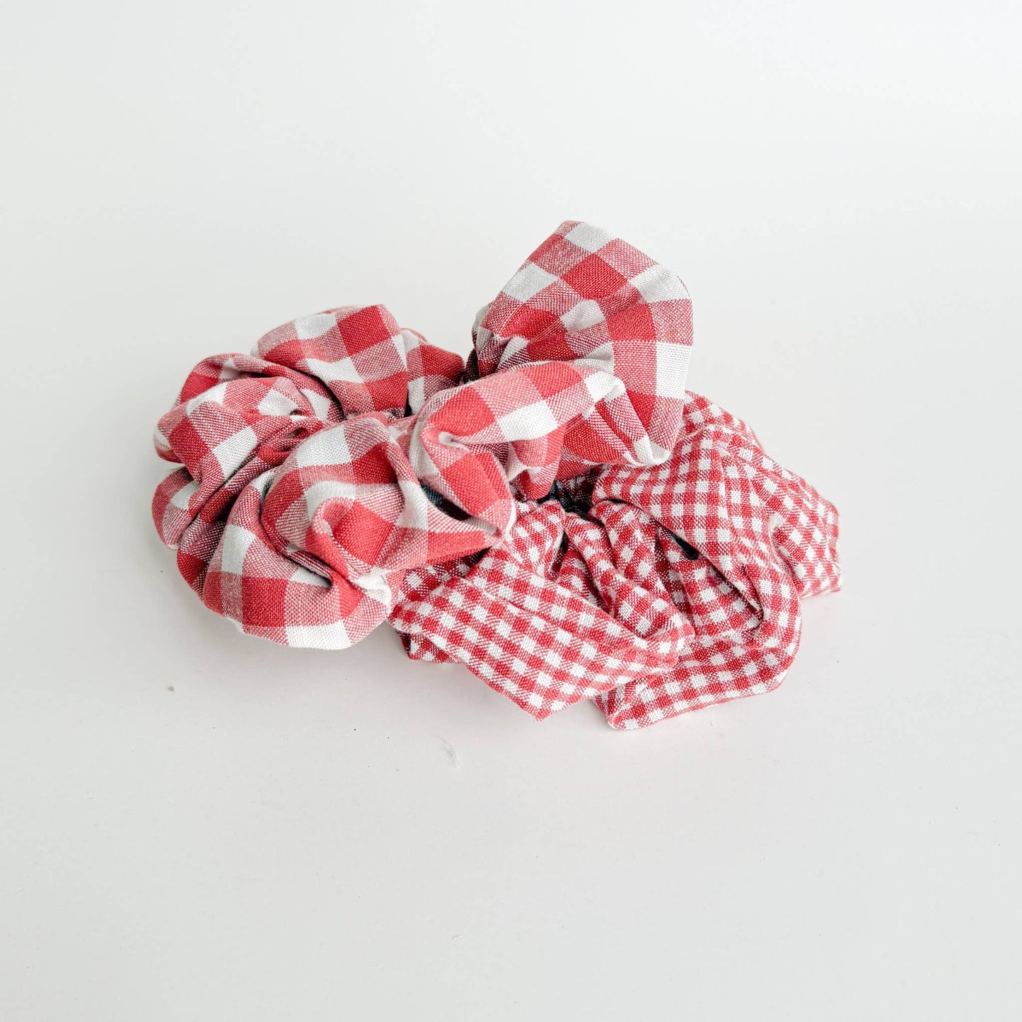 Red Gingham Scrunchie Set
