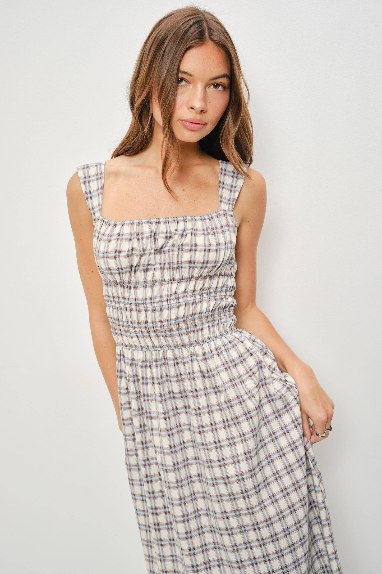 MABEL PLAID MAXI DRESS