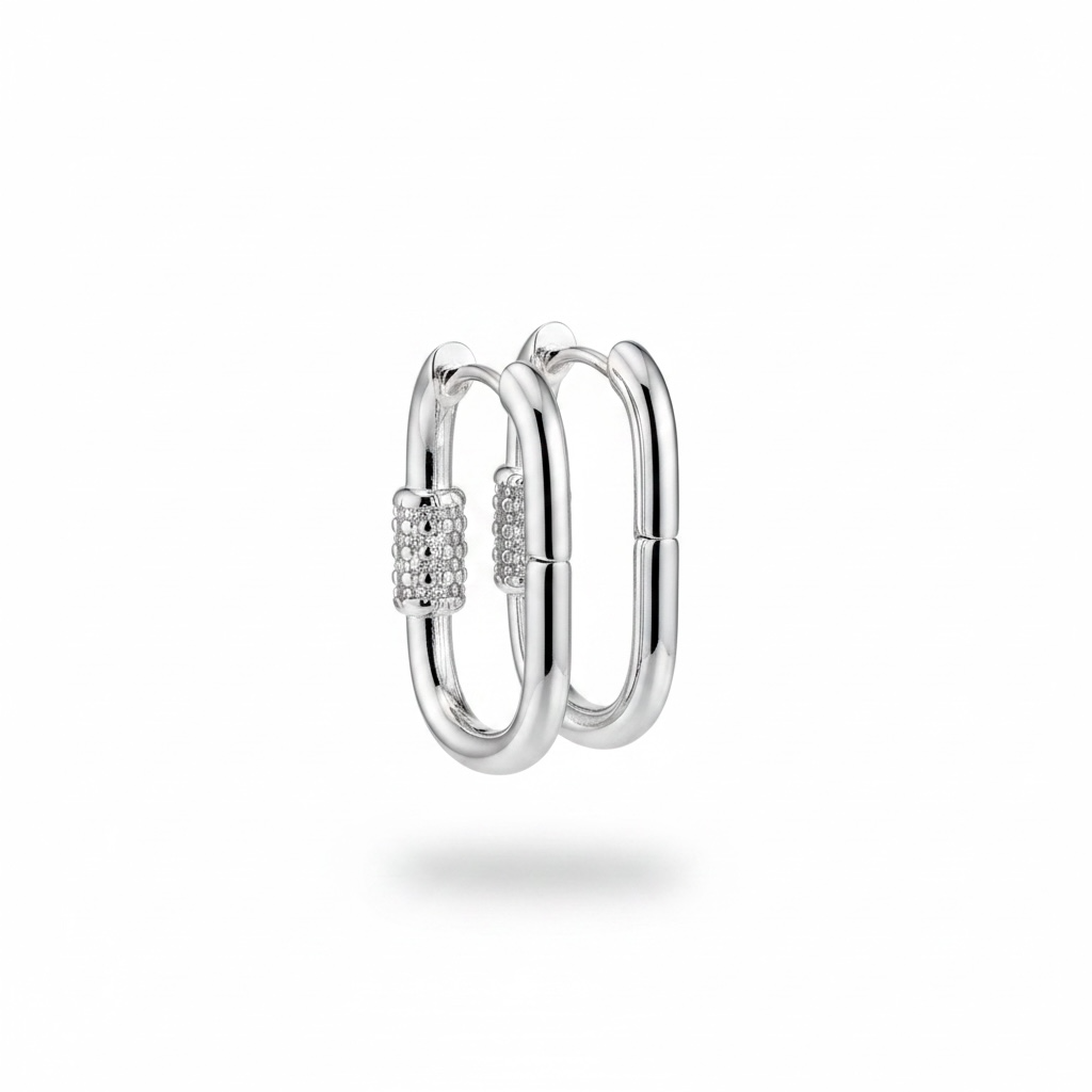 Medium size huggy with carabiner style cz accent