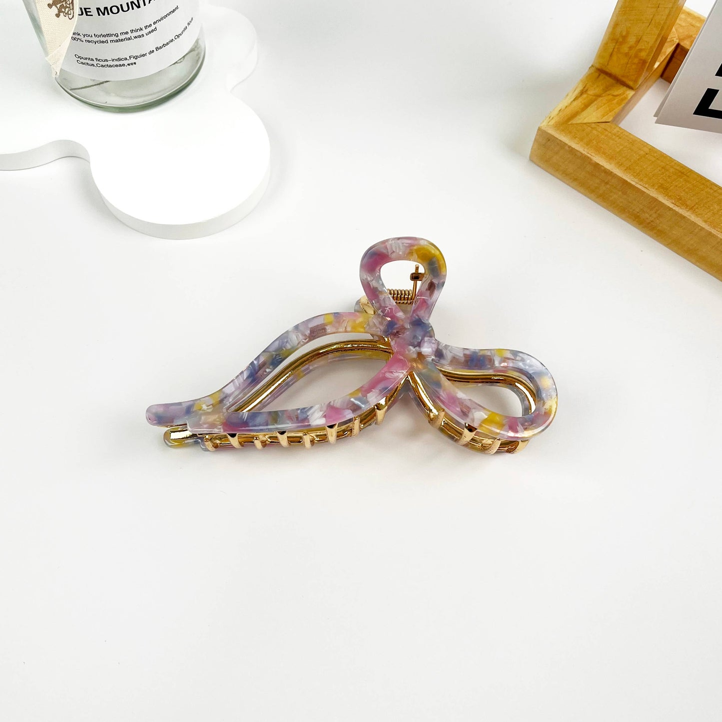 Bow Acetate Claw Clip Colorful Metal Hair Clips