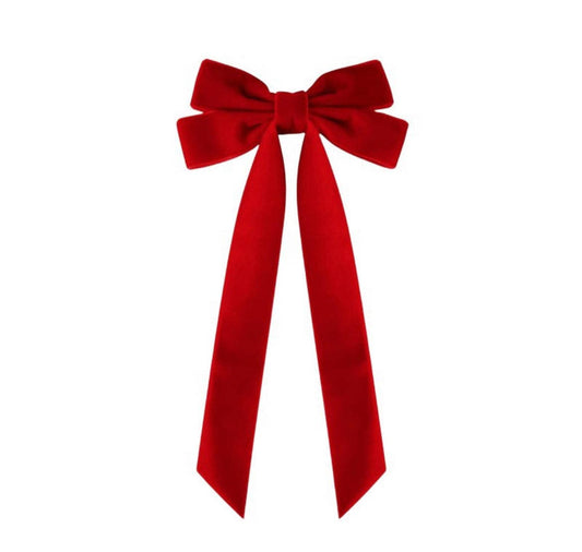 Red Velvet Bow Clip