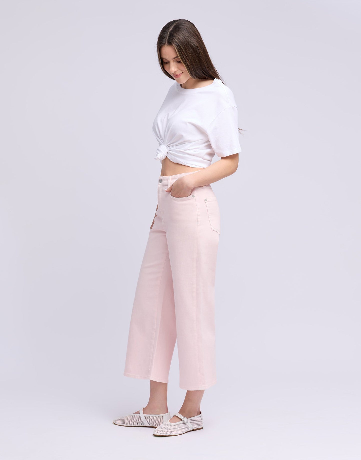 LILY WIDE LEG/ HIGH RISE - MAYA LIGHT PINK