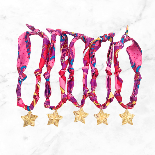 Pink Starfruit Scarf Necklace