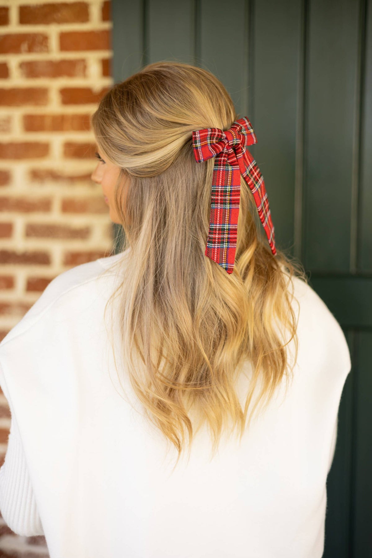 Plaid Hair Bow Barrette