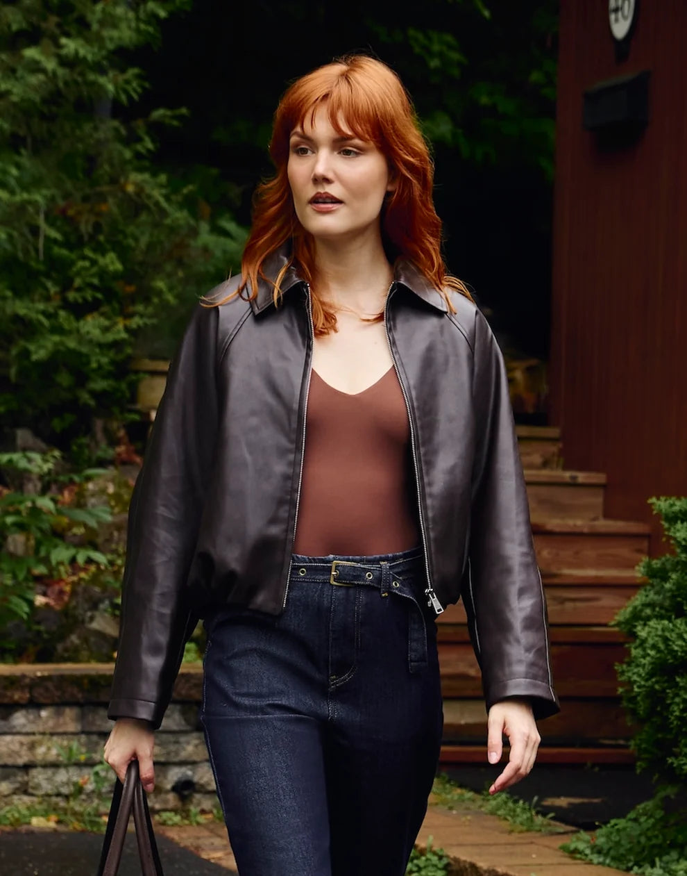 OVERSIZED VEGAN LEATHER JACKET / HUGGY