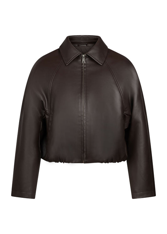 OVERSIZED VEGAN LEATHER JACKET / HUGGY
