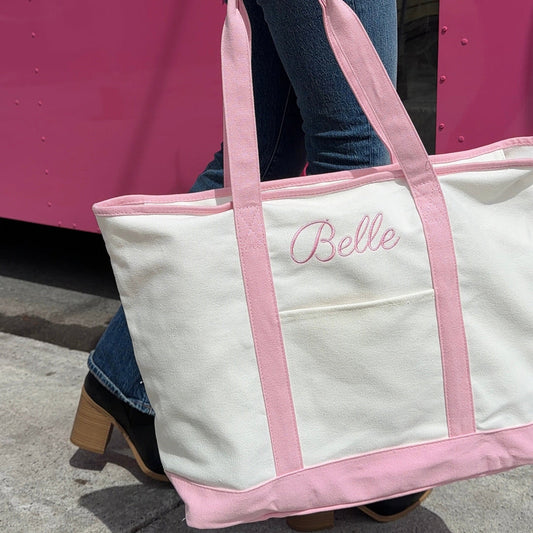 Belle Embroidered Boat Tote