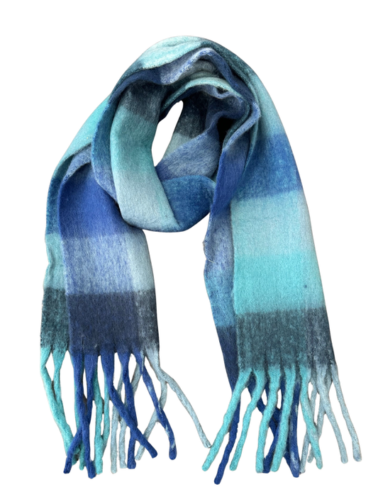 Ella Blanket Scarf- Blues Plaid