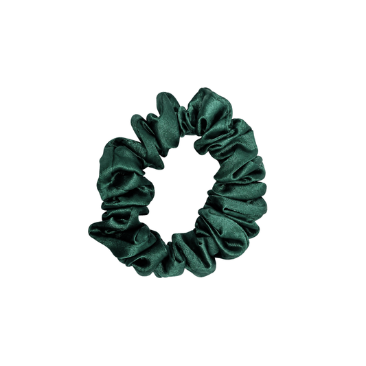 Forest Green Skinny Silk Scrunchie