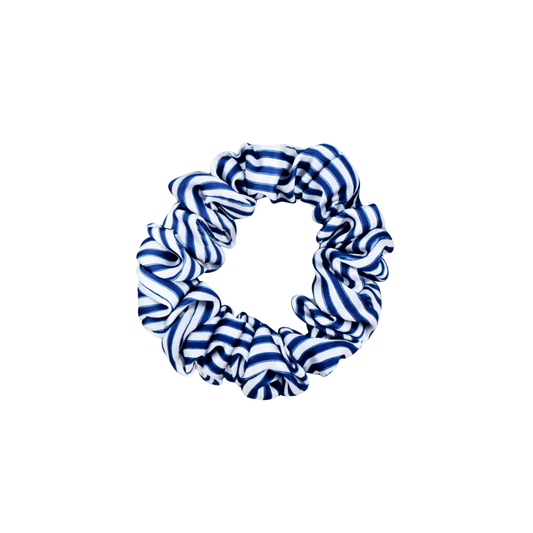 NAVY STRIPED - Silk Skinny Scrunchie