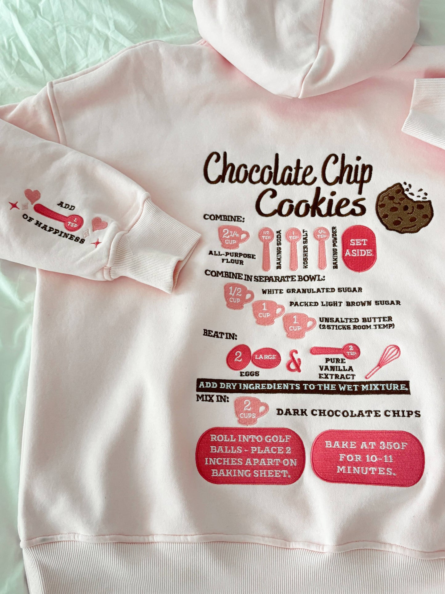 Chocolate Chip Cookie Recipe Embroider Hoodie