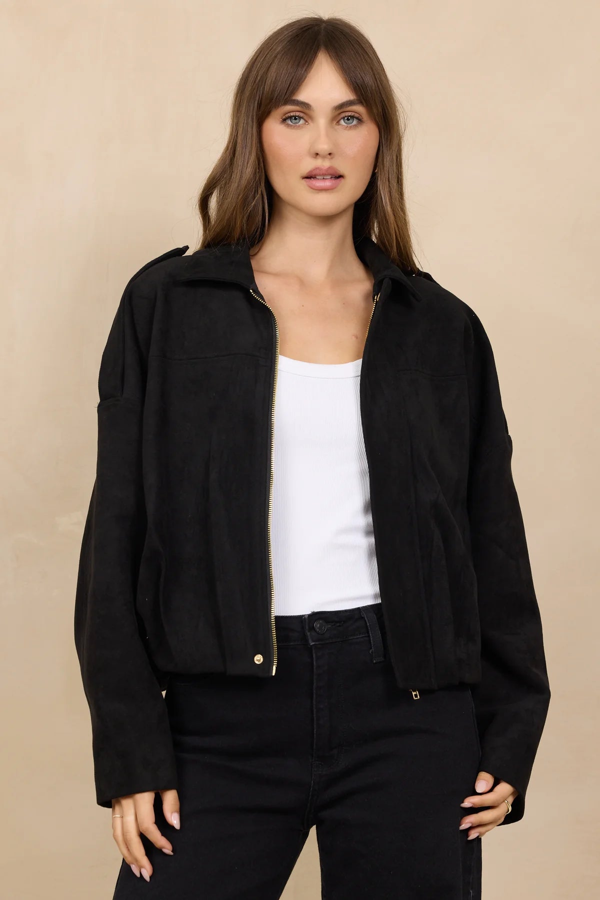 Elani Faux Suede Jacket